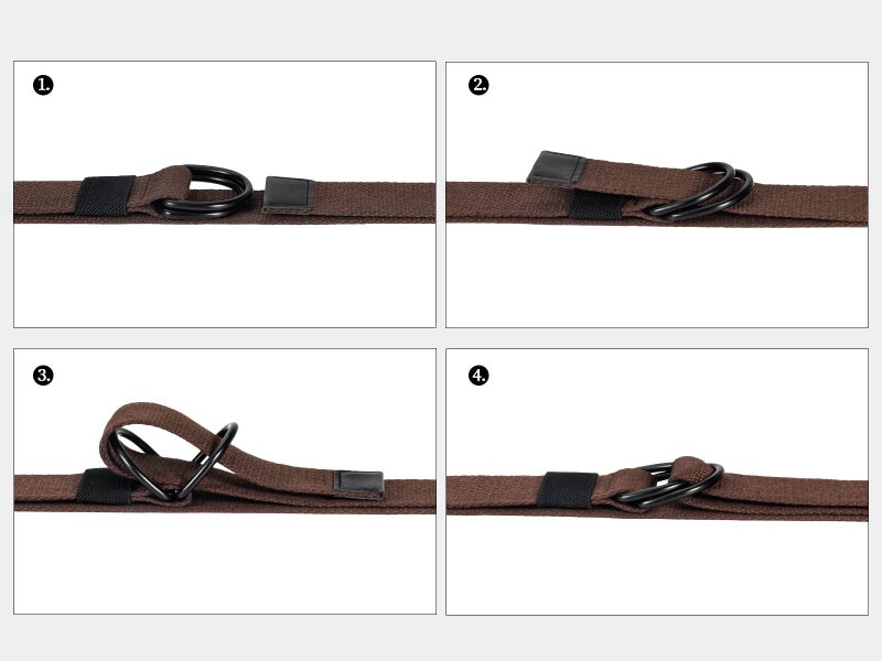 maikun Canvas Web Belt Silver Double D-ring Buckle 1 1/2 Inch Wide, Cloth Black Belt for Men, Length 120cm - Image 5